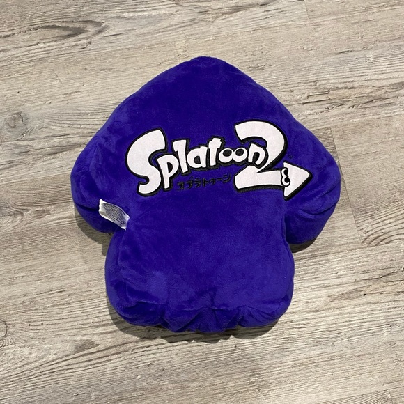 Splatoon Squid Stuffed Cushion Plush Blue Nintendo Rare - Picture 2 of 3